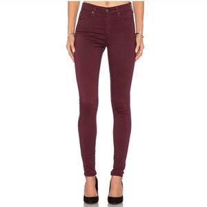 AG Adriano Goldschmied Burgundy The Farrah Skinny High Rise Skinny Jeans Size 26